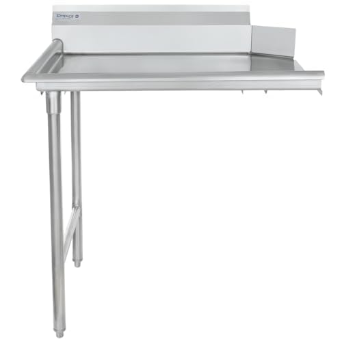 EMPURA 36" Wide Stainless Steel Clean Dishtable with Backsplash | Straight Design Left Hand Side Commercial Worktop table for Restaurant Diner Cafeteria Kitchen | 36"W x 30"D x 41.5"H, 16 Gauge, NSF