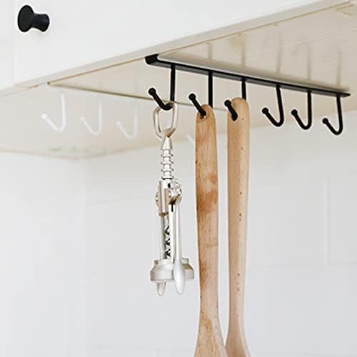 Kitchen Storage Rack Art Clapboard Hanger Wardrobe Multifunctional Hook Kitchen Cabinet 6 Hook Hook Finishing Rack Without Nails Storage Shelves