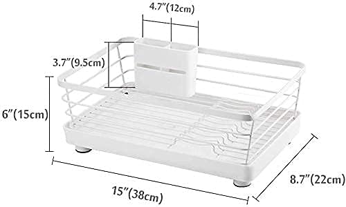 Anti Rust Dish Drainer Rack Drainer with Removable Drain Board and Swivel Spout Chopsticks Cutlery Holder for Kitchen Sink and Counter at Household Cutlery Basket Drain Shelf