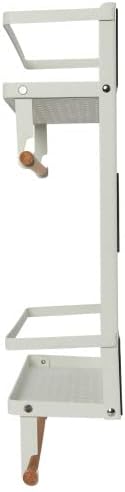 Household Essentials Metal Magnetic Organizer with Paper Towel Holder, White