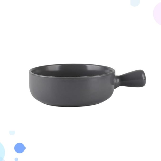 Fruit Plate Round Ceramics Baking Plate Household Handle Baking Tray Salad Plate Kitchen Supplies