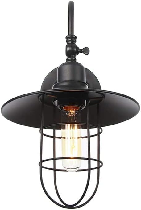 Wall Lamps, Black Industrial Vintage Metal Creative Wall Light Fixture, Wall Sconce Lighting for Bedroom Nightstand(Color:A)