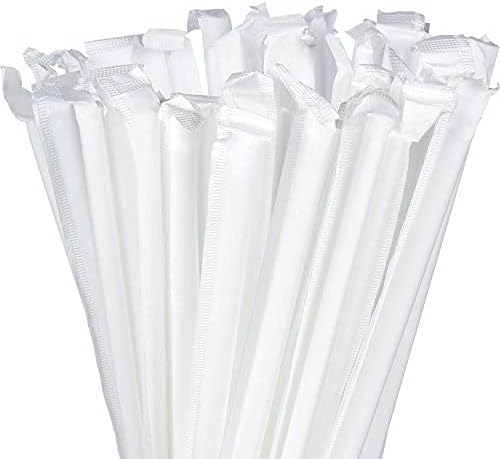 Concession Essentials Paper Wrapped Clear Giant Plastic Drinking Straws. Thickness is .3mm and Length is 10.25 Inches.7.5mm Thick and Paper Wrapped (CEClearGiant10wrapped-300Count)