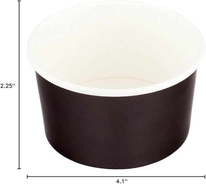 Coppetta 12-Ounce Dessert Cups, 200 Disposable Ice Cream Cups - Lids Sold Separately, Sturdy, Black Paper Frozen Yogurt Bowls, For Hot And Cold Foods, Perfect For Gelato Or Mousse - Restaurantware