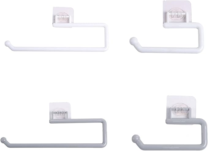 Paper Towel Holder Toilet Dispenser Multi-Purpose Hanger for Towels Bathrobes Wrap Punch-Free Towel Rack Wall Mounted Bathroom Kitchen Freestanding
