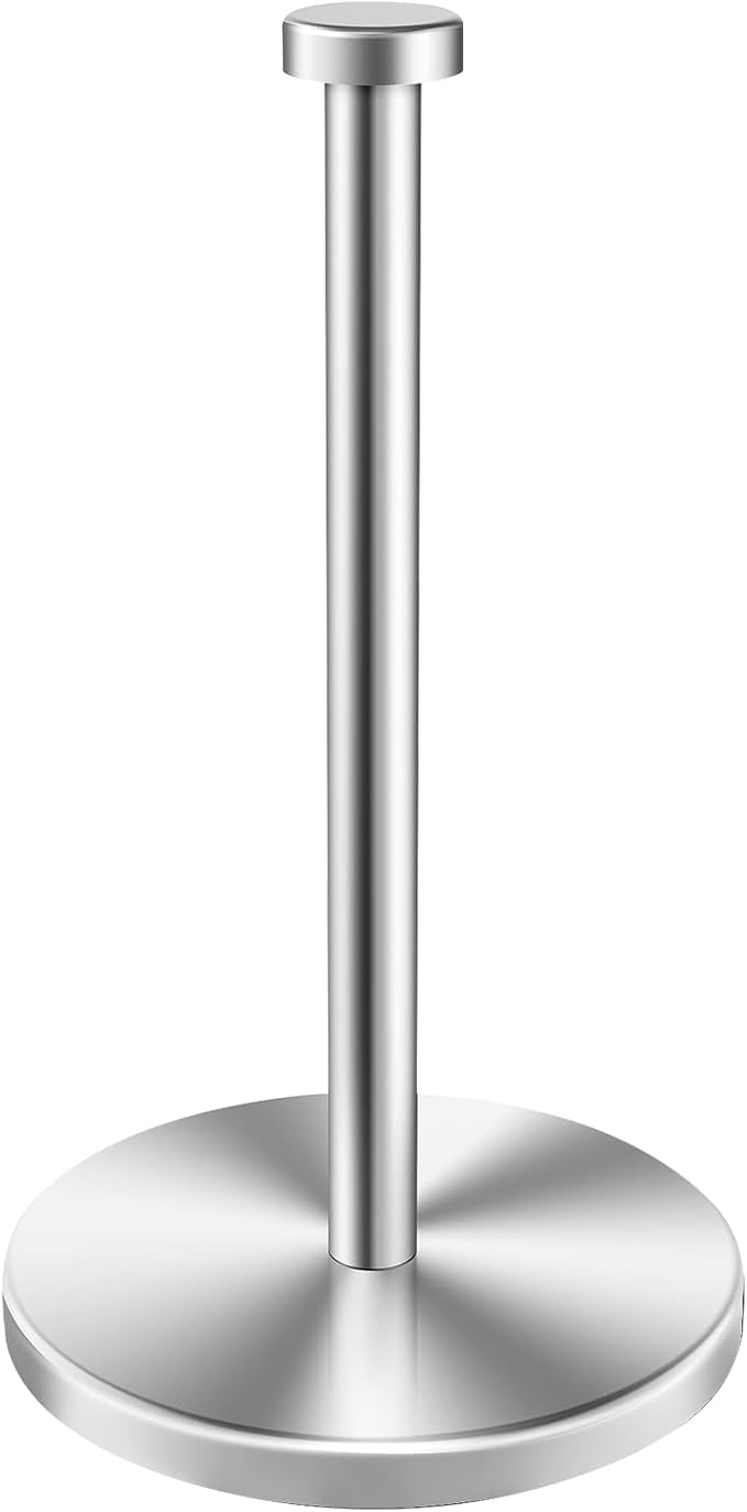 Paper Towel Holder Countertop | Metal Bathroom Towel Holder Stand,Stainless Steel Countertop, Vertical Dispenser for Bathroom Kitchen