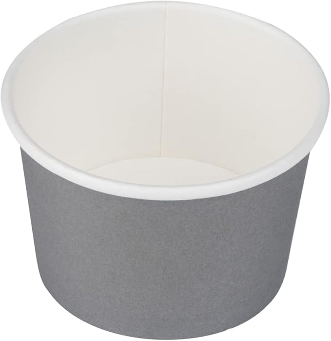 Coppetta 4 Ounce Dessert Cups, 50 Disposable Ice Cream Cups - Lids Sold Separately, Heavy-Duty, Gray Paper Frozen Yogurt Bowls, For Hot And Cold Foods, Perfect For Gelato Or Mousse - Restaurantware