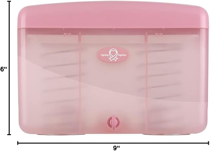 EZbrnd Countertop SLIMFOLD Hand Towel Dispenser for Kitchen/Bathroom/Office/RV/Airbnb, Guest Towel Holder, Pink