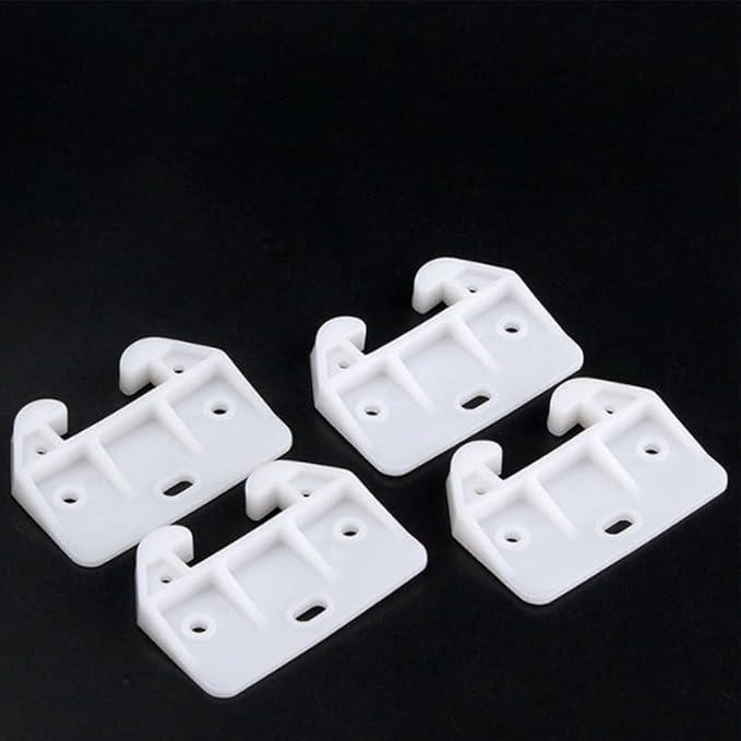 10 Pack White Drawer Guide Bottom Replacement Parts Dresser Cabinet Wardrobe Kitchen Furniture Repair Kit Smooth Sliding 2.28x1.61in
