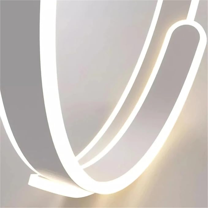 Nordic Double Layer C Aluminium Led Pendant Light for Table Dining Room Bedroom Office Decor Hanging Light Fixture,Full of Fashion(Cream D40cm)