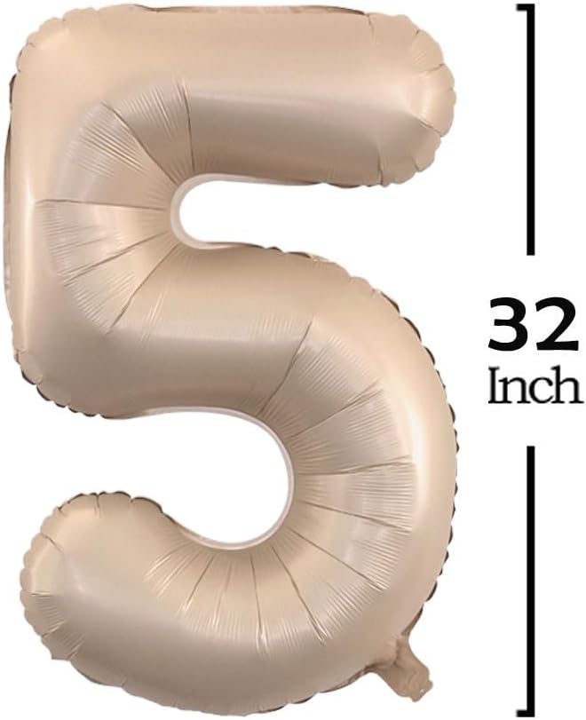 GOER 2026 Foil Number Balloons for 2026 New Year Eve Festival Party Supplies Graduation Decorations (Caramel,32 Inch)