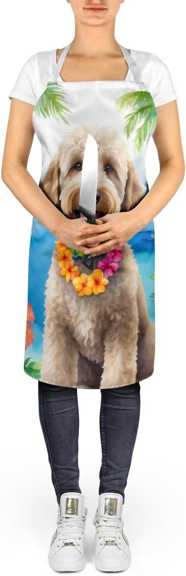 Caroline's Treasures Labradoodle Luau Apron Cooking Kitchen Server Baking Crafts Gardening for Adult Women Men, Unisex, Large, Multicolor