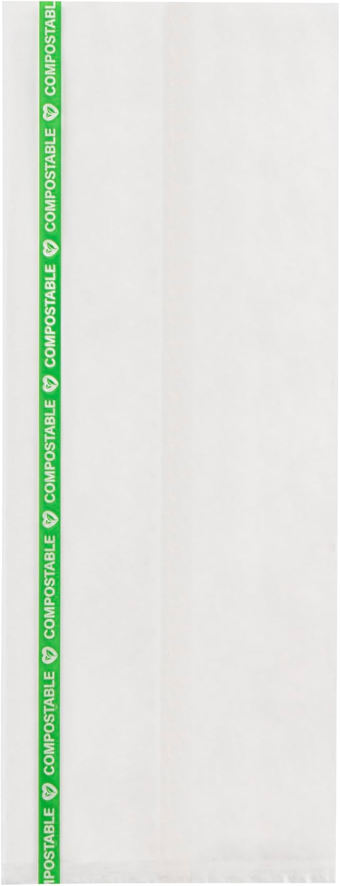 Restaurantware Candy Bags 100 Pcs 10" x 3.7" Heat-Sealable Clear Plastic Bags Greaseproof Home Compostable Freezer-Ready No-Flap Treat Carriers for Candies, Cookies, Bakery, Party Favours