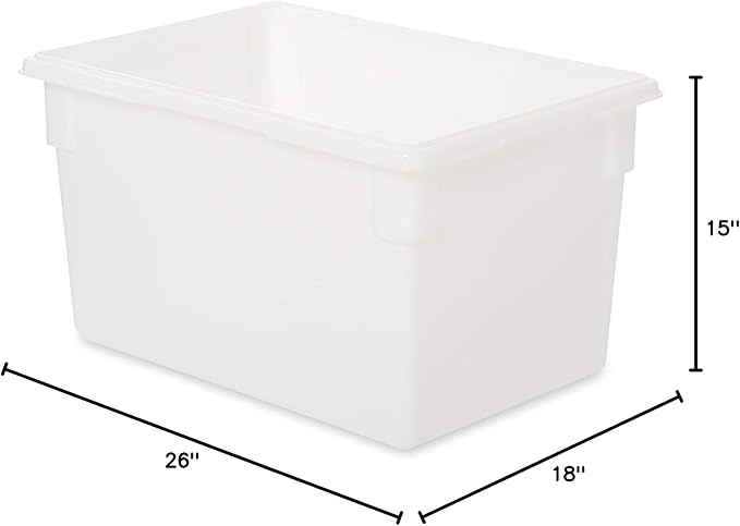 Rubbermaid Commercial Products Food Storage Box/Tote for Restaurant/Kitchen/Cafeteria, 21.5 Gallon, White
