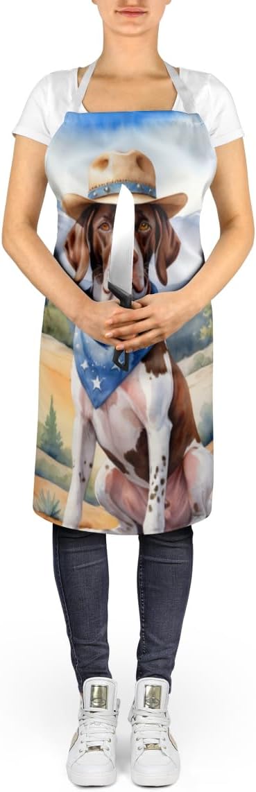 Caroline's Treasures Pointer Cowboy Welcome Apron Cooking Kitchen Server Baking Crafts Gardening for Adult Women Men, Unisex, Large, Multicolor