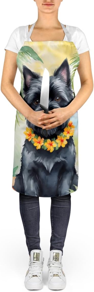 Caroline's Treasures Cairn Terrier Luau Apron Cooking Kitchen Server Baking Crafts Gardening for Adult Women Men, Unisex, Large, Multicolor