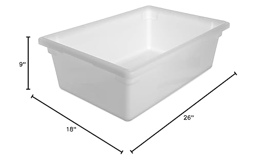 Carlisle FoodService Products Storplus Food Storage Container with Stackable Design for Catering, Buffets, Restaurants, Polyethylene (Pe), 12.5 Gallon, White