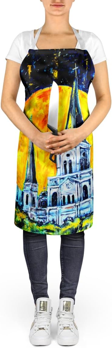 Caroline's Treasures Moonlight Shadows Apron Cooking Kitchen Server Baking Crafts Gardening for Adult Women Men, Unisex, Large, Multicolor