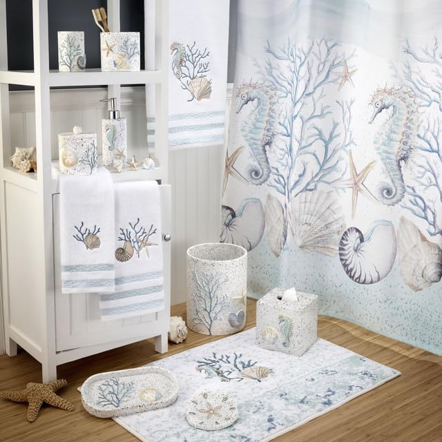 Avanti Linens - Soap Dish, Countertop Bathroom Accessories, Sea Inspired Home Decor (Coastal Terrazo)