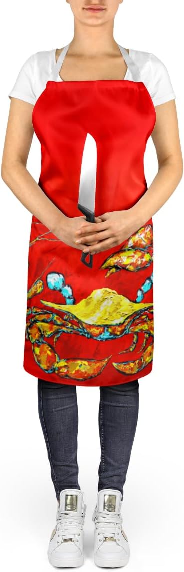 Caroline's Treasures Seafood Sandwich Crab Shrimp Crawfish Apron Cooking Kitchen Server Baking Crafts Gardening for Adult Women Men, Unisex, Large, Multicolor