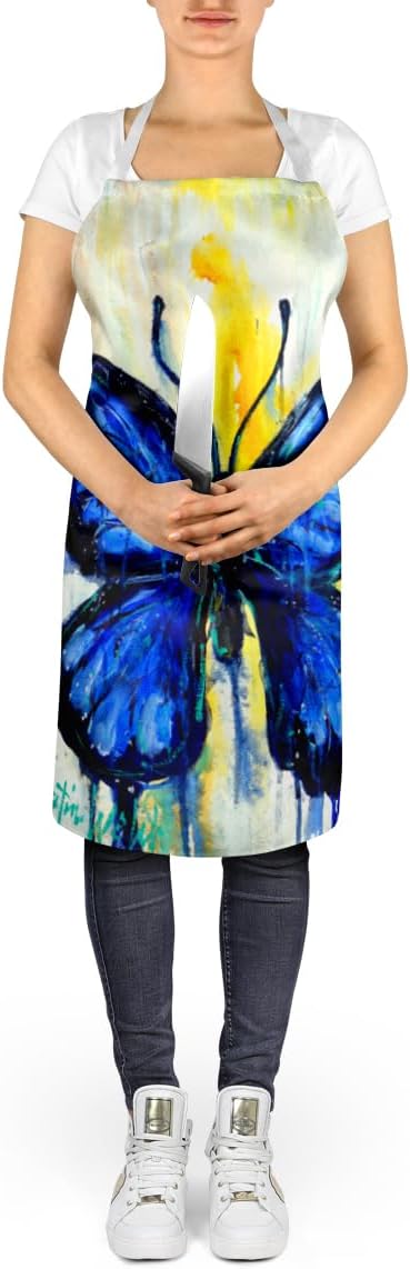 Caroline's Treasures Flutter Butterfly Apron Cooking Kitchen Server Baking Crafts Gardening for Adult Women Men, Unisex, Large, Multicolor