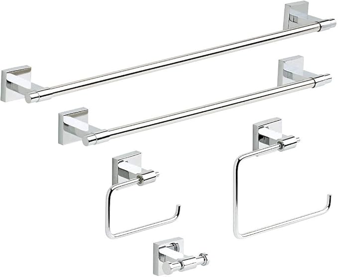 Franklin Brass Maxted (1-Pack) Toilet Paper Holder Chrome Tissue Roll Holder for Bathroom Organization and Storage Euro/Single Post/Hook Toilet Tissue Holder Wall Bathroom Accessories MAX50-PC