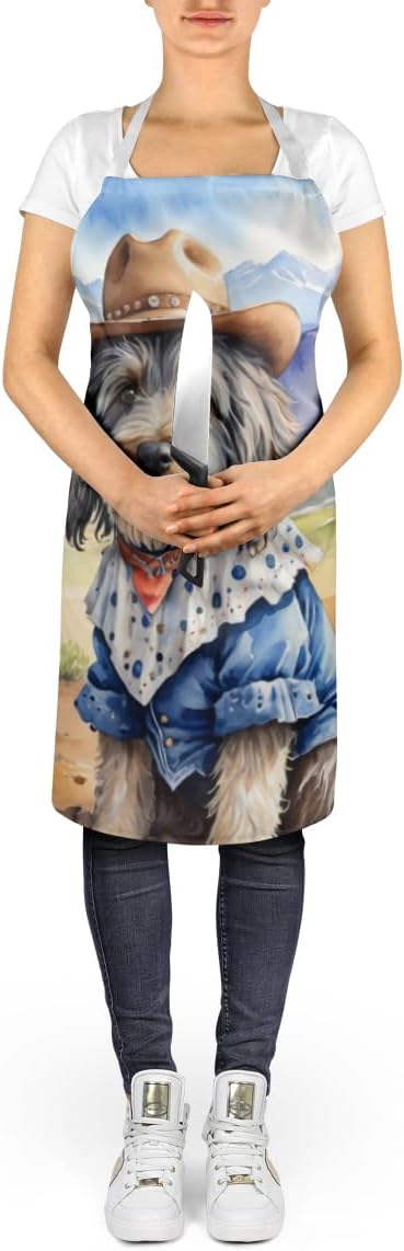 Caroline's Treasures Bergamasco Sheepdog Cowboy Welcome Apron Cooking Kitchen Server Baking Crafts Gardening for Adult Women Men, Unisex, Large, Multicolor