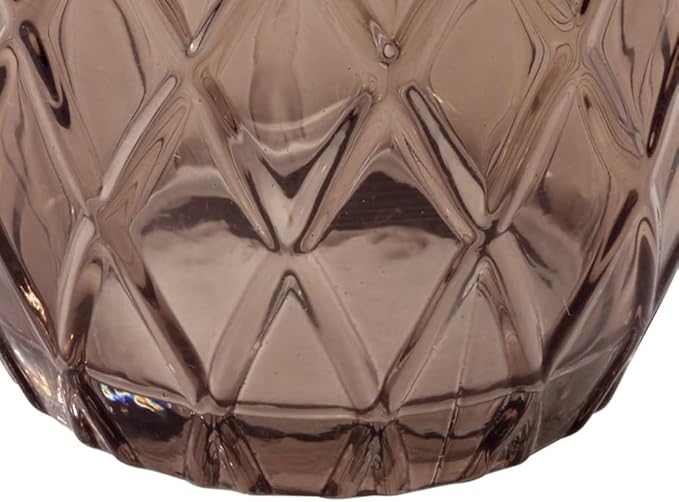 Nicole Miller – Tumbler, Embossed Glass with Scalloped Edge, Trellis Home Decor – Perfect for Holding Toothbrushes and Bathroom Essentials (Bijou Brown)