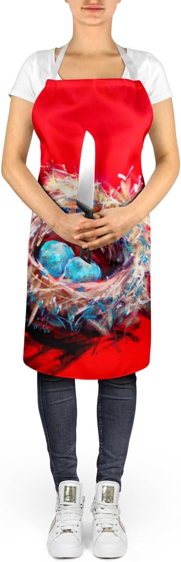Caroline's Treasures Egg-Stra Special Bird Nest Apron Cooking Kitchen Server Baking Crafts Gardening for Adult Women Men, Unisex, Large, Multicolor