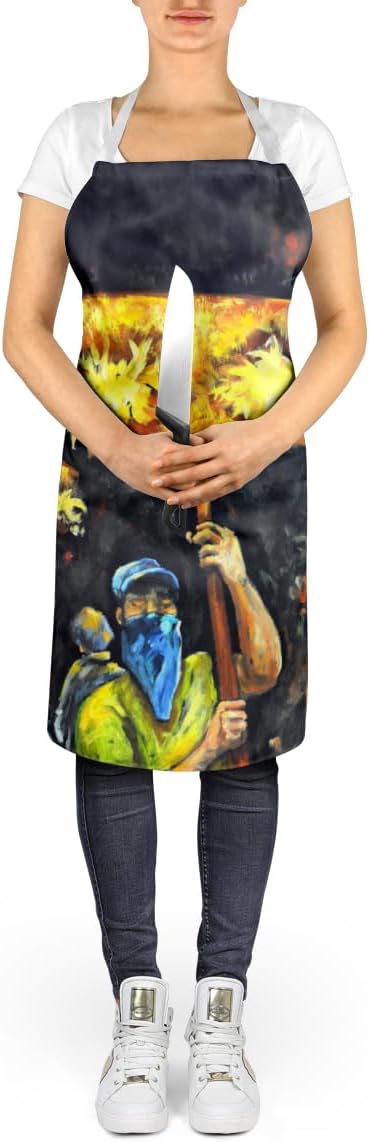 Caroline's Treasures Turn Up The Heat Mardi Gras Apron Cooking Kitchen Server Baking Crafts Gardening for Adult Women Men, Unisex, Large, Multicolor