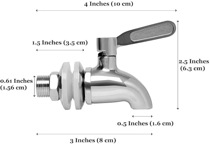 Beverage Dispenser Replacement Spigot, Stainless Steel Non-Corrosive Spout, Easy Installation Under 10-Minutes, Excellent Continuous Flow, Sturdy, Stylish Alternative for Flimsy Plastic Taps, 2 Pcs