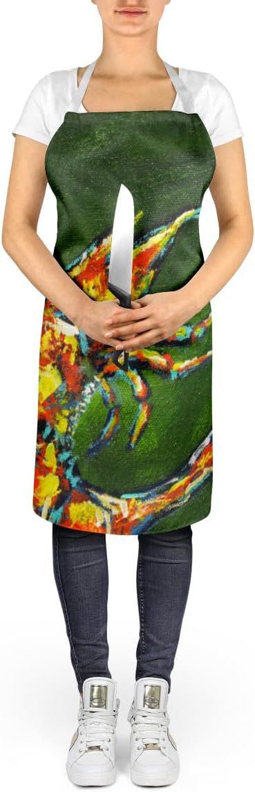 Caroline's Treasures Green Waters Shrimp Apron Cooking Kitchen Server Baking Crafts Gardening for Adult Women Men, Unisex, Large, Multicolor