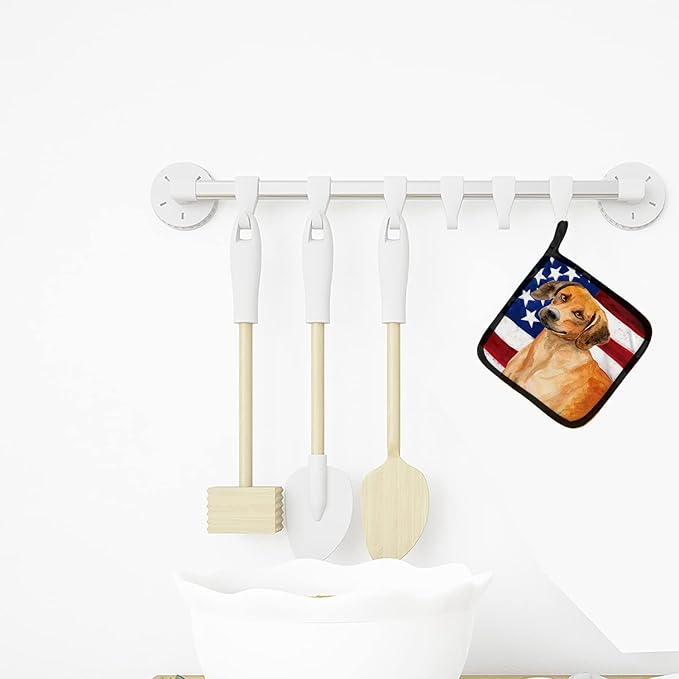 Caroline's Treasures BB9676PTHD Rhodesian Ridgeback Patriotic Pair of Pot Holders Kitchen Heat Resistant Pot Holders Sets Oven Hot Pads for Cooking Baking BBQ, 7 1/2 x 7 1/2