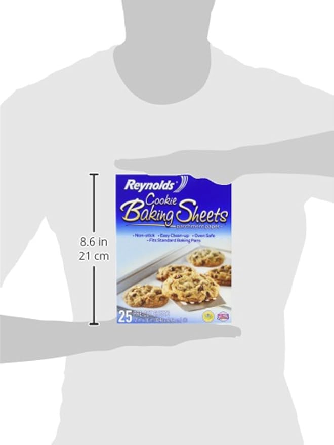 Reynolds Kitchens Cookie Baking Sheets,Pre-Cut Parchment Paper,600 Sheets Total,25 Count (Pack of 24)