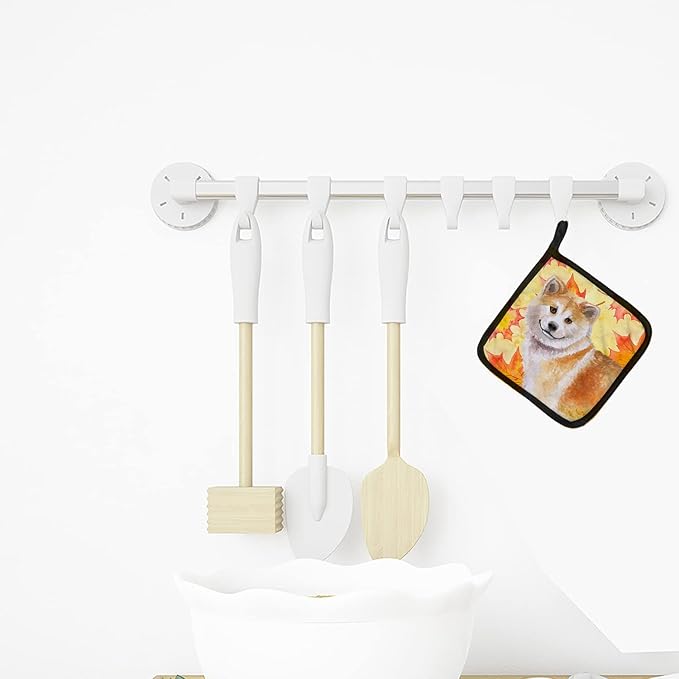 Caroline's Treasures BB9939PTHD Shiba Inu Fall Pair of Pot Holders, Yellow Kitchen Heat Resistant Pot Holders Sets Oven Hot Pads for Cooking Baking BBQ, 7 1/2 x 7 1/2