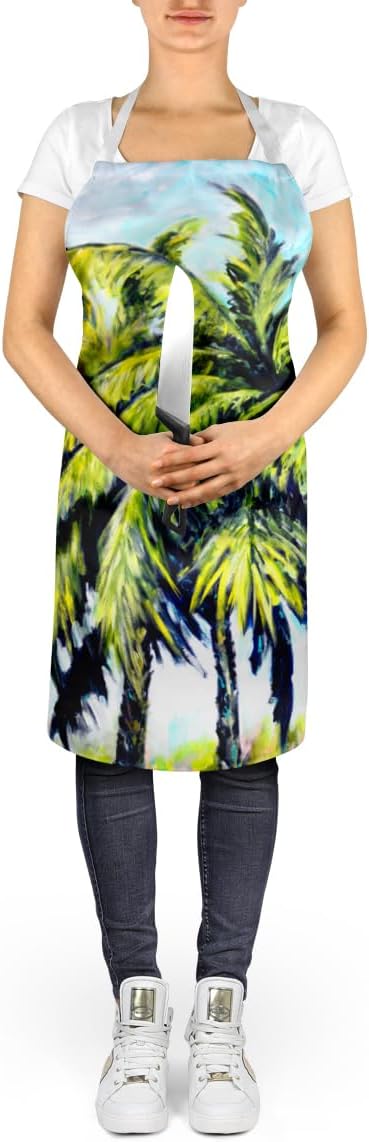 Caroline's Treasures Tropical Breeze Palm Trees Apron Cooking Kitchen Server Baking Crafts Gardening for Adult Women Men, Unisex, Large, Multicolor