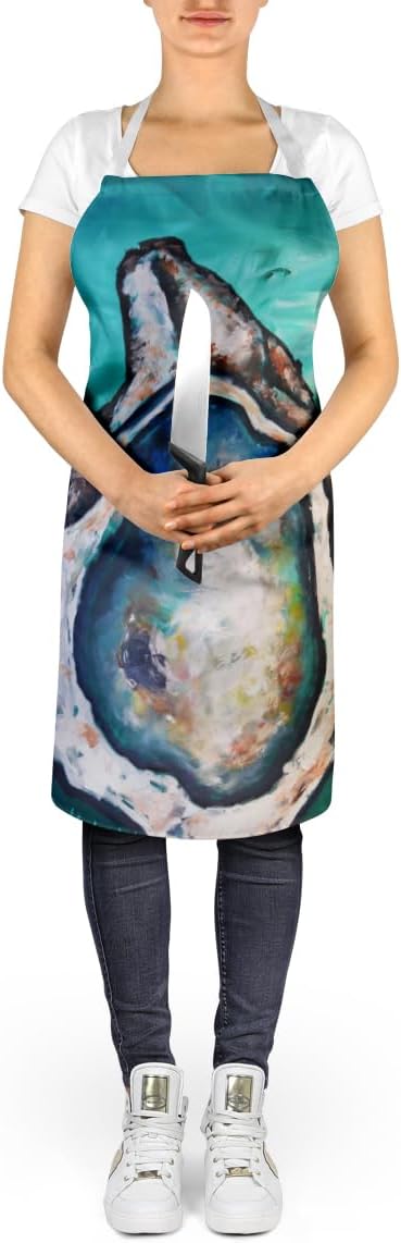 Caroline's Treasures One Shell Oyster Apron Cooking Kitchen Server Baking Crafts Gardening for Adult Women Men, Unisex, Large, Multicolor
