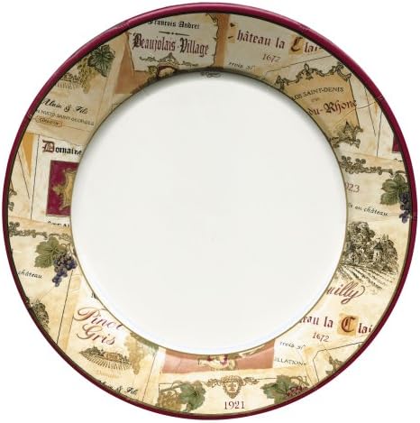 Caspari Set of 2 Wine Labels Set of 16 Paper Dinner Plates