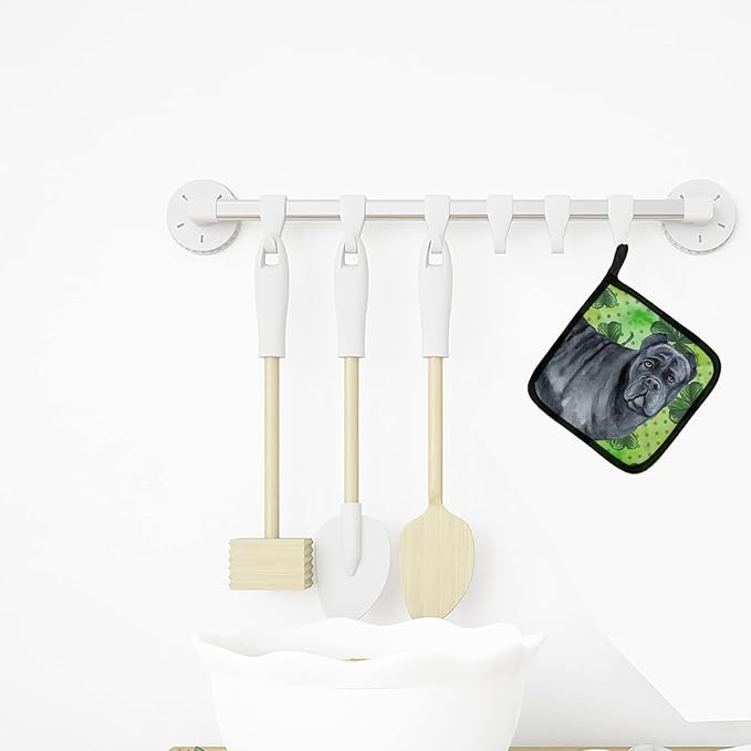 Caroline's Treasures BB9868PTHD Cane Corso St Patrick's Pair of Pot Holders, Green Kitchen Heat Resistant Pot Holders Sets Oven Hot Pads for Cooking Baking BBQ, 7 1/2 x 7 1/2