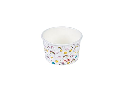 Glad for Kids Unicorn Paper Mini Snack Bowls, Lids Not Included - Heavy Duty Disposable Snack Cups with Unicorn Print, No Lids Included, 6 Ounce, 20 Count - 10 Pack