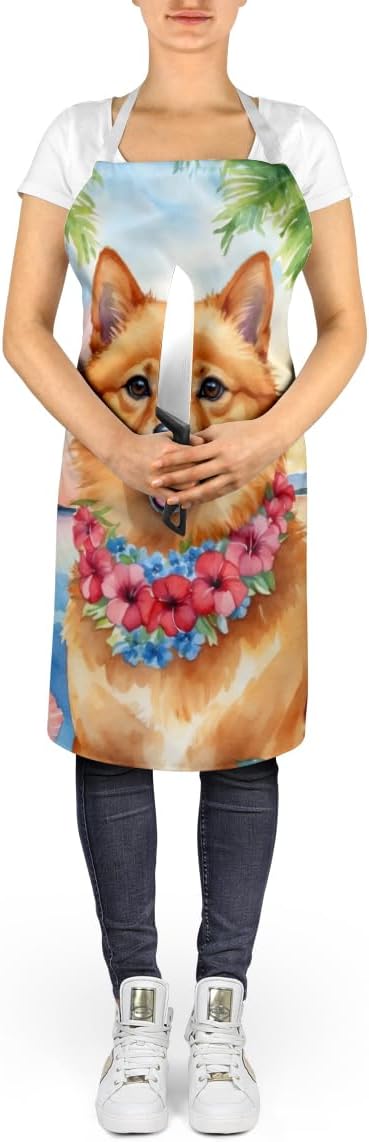 Caroline's Treasures Finnish Spitz Luau Apron Cooking Kitchen Server Baking Crafts Gardening for Adult Women Men, Unisex, Large, Multicolor