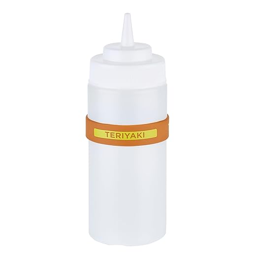 Restaurantware Silicone Squeeze Bottle Band 10 Count 2.75 Inch Dishwasher Safe Condiment Identification Band, Teriyaki Brown Non-Slip Label Band for Condiment Labeling at Restaurants, Food Trucks