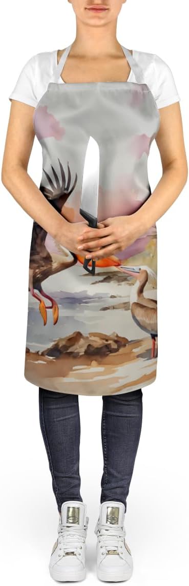 Caroline's Treasures Pelican Apron Cooking Kitchen Server Baking Crafts Gardening for Adult Women Men, Unisex, Large, Multicolor