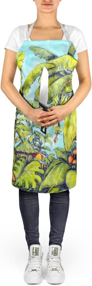 Caroline's Treasures Banana Cabana Apron Cooking Kitchen Server Baking Crafts Gardening for Adult Women Men, Unisex, Large, Multicolor