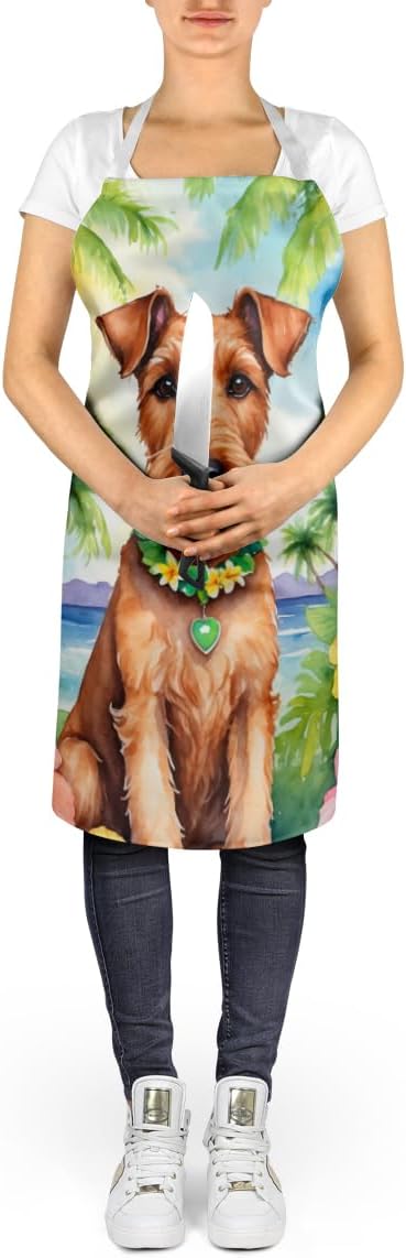 Caroline's Treasures Irish Terrier Luau Apron Cooking Kitchen Server Baking Crafts Gardening for Adult Women Men, Unisex, Large, Multicolor