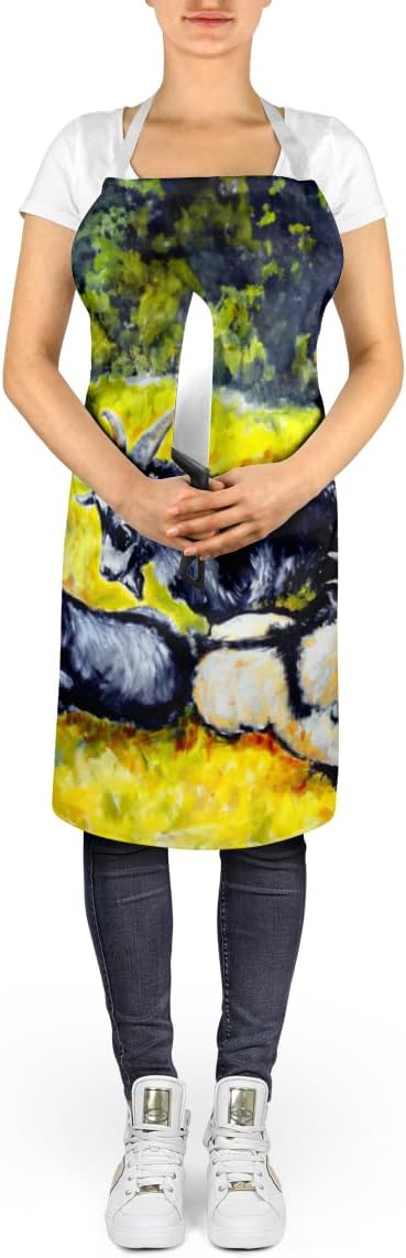 Caroline's Treasures Scooter Pooter and Tooter Goats Apron Cooking Kitchen Server Baking Crafts Gardening for Adult Women Men, Unisex, Large, Multicolor