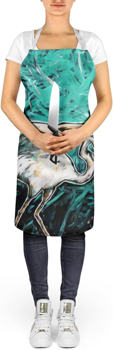 Caroline's Treasures Heron Stretch Apron Cooking Kitchen Server Baking Crafts Gardening for Adult Women Men, Unisex, Large, Multicolor