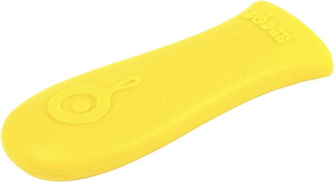 Lodge Silicone Hot Handle Holder - Dishwasher Safe Hot Handle Holder Designed for Lodge Cast Iron Skillets 9 Inches+ w/Keyhole Handle - Reusable Heat Protection Up to 500° - Yellow
