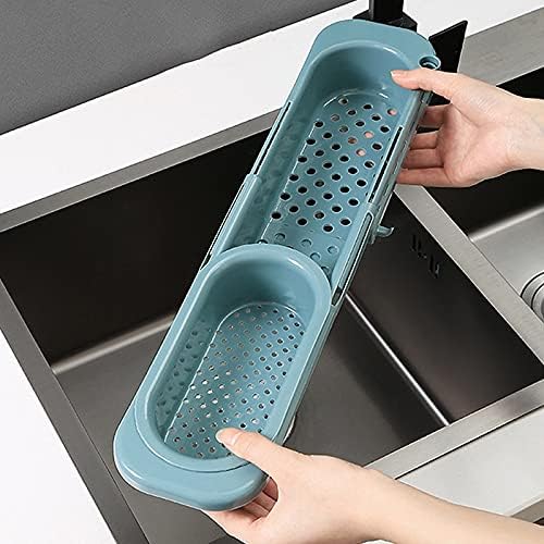 Kitchen Storage Rack Retractable Drain Basket Sink Rack Telescopic Drain Rack Filter Leftovers Drain Basket Dishwashing Cloth Storage Kitchen Tools Storage Shelves (Color : Style A) (Style a )