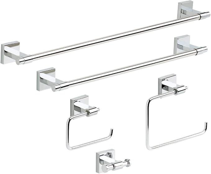 Franklin Brass Maxted (2-Pack) Toilet Paper Holder Chrome Tissue Roll Holder for Bathroom Organization and Storage Euro/Single Post/Hook Toilet Tissue Holder Wall Bathroom Accessories MAX50-PC